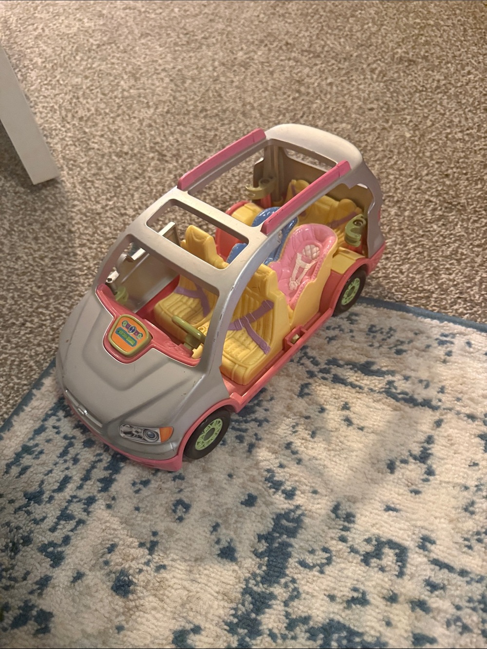 Kids Pink and Yellow Play Family Van - Doll Accessory Vehicle